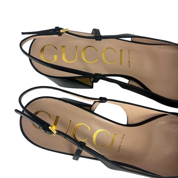 Gucci Baby Horsebit Slingback Pumps Black Leather Size 41 - Picture 12 of 16